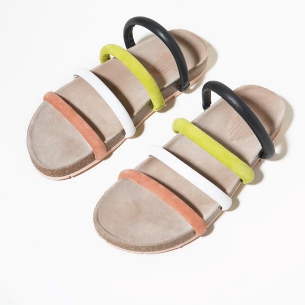 Charlotte Stone Gloria Sandals In Multi Lime 7 NIB/NWT
